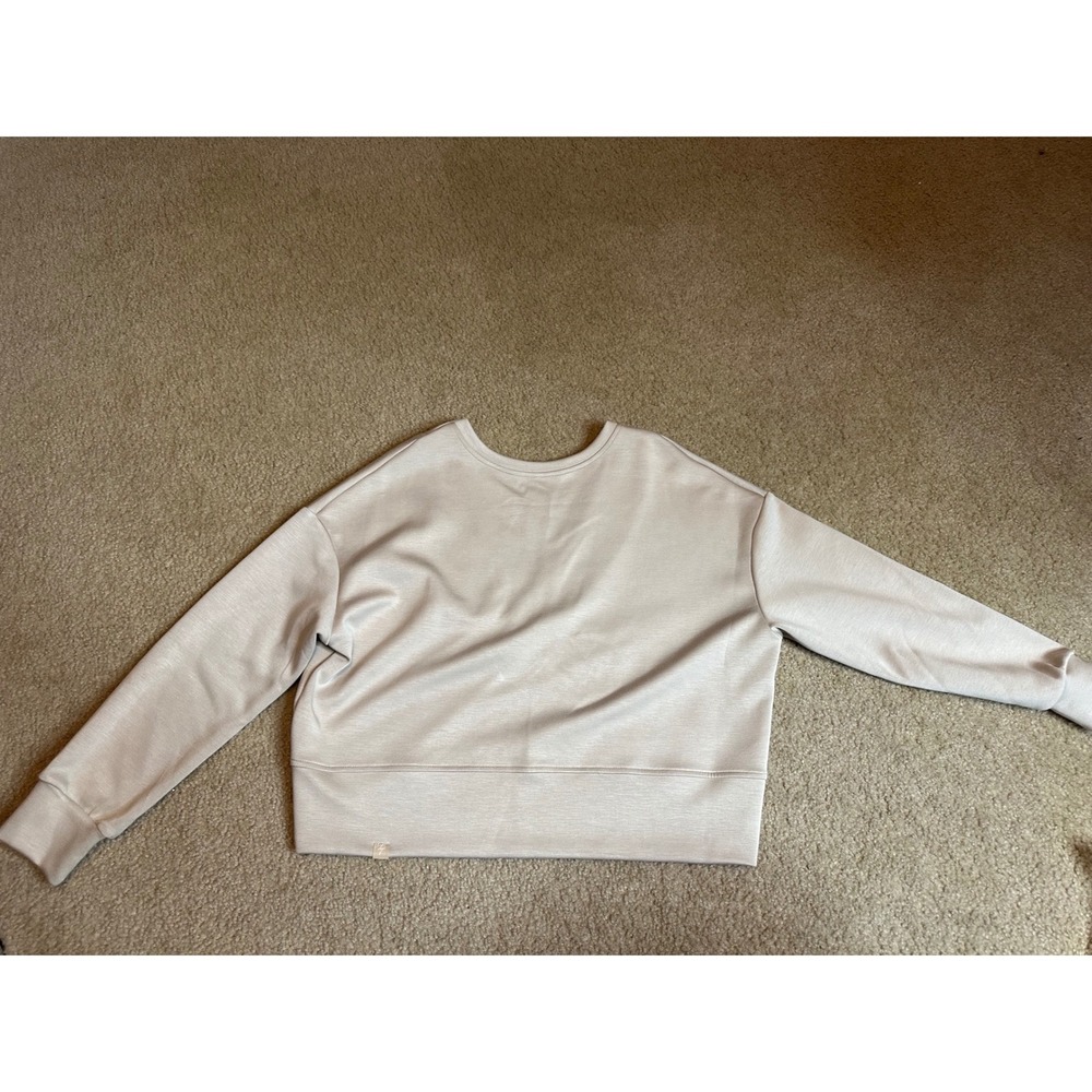 Alexander Jane Champagne Beige Crossover Back Sweatshirt Pullover S/M